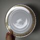 Set of 6 vintage flat plates ADP L Royal Limoges, gilded porcelain - 2