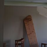 Sculptural wall-mounted coat rack in solid pine, Danish modern, 1980s.