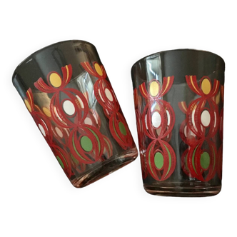 Decorated glasses from the 60s/70s