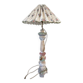 Large Antique Character Lamp – Carved Wood & Polychrome – Style