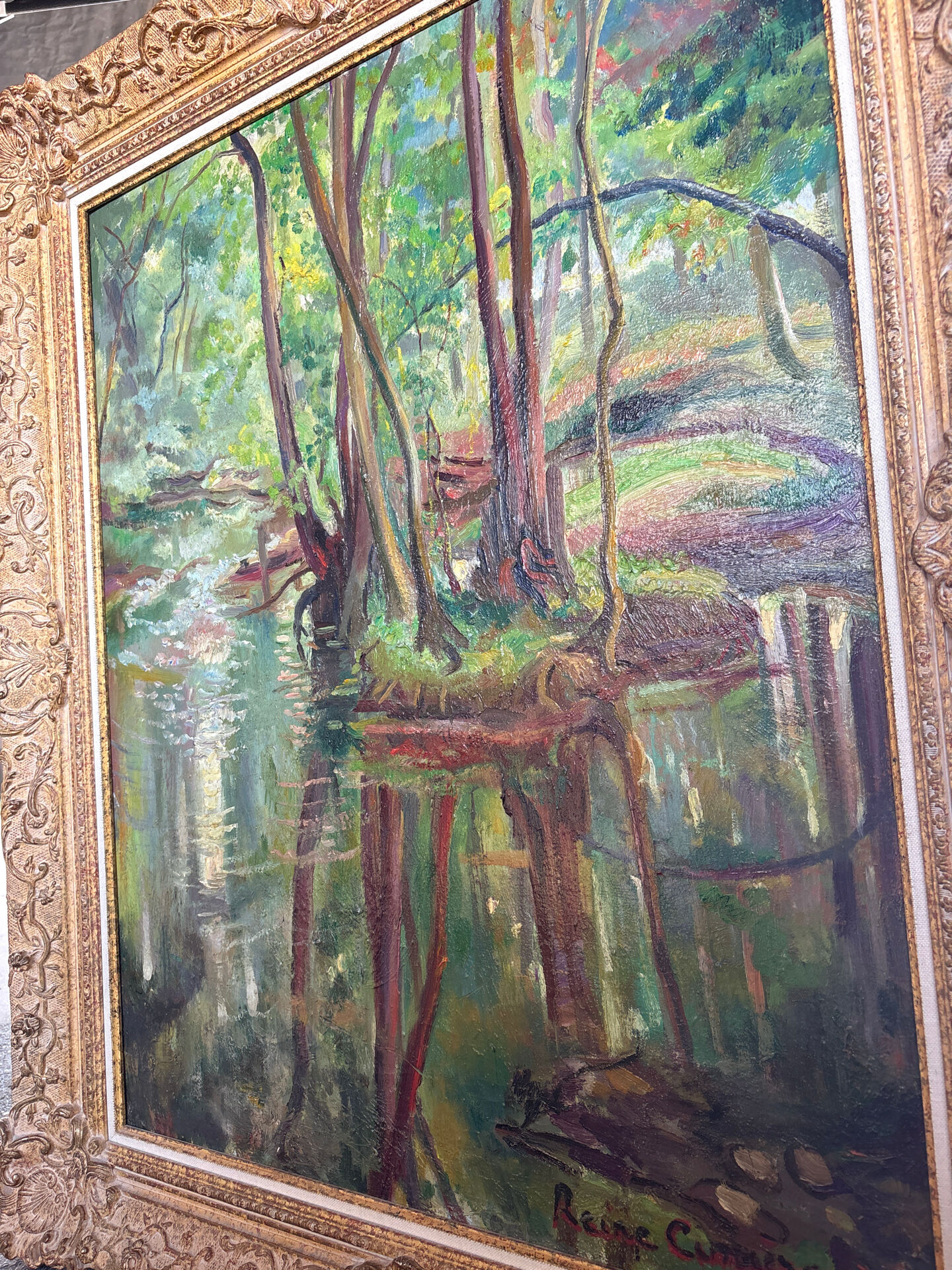 Large oil on canvas signed Reine Cimière - Salon de Paris 1964