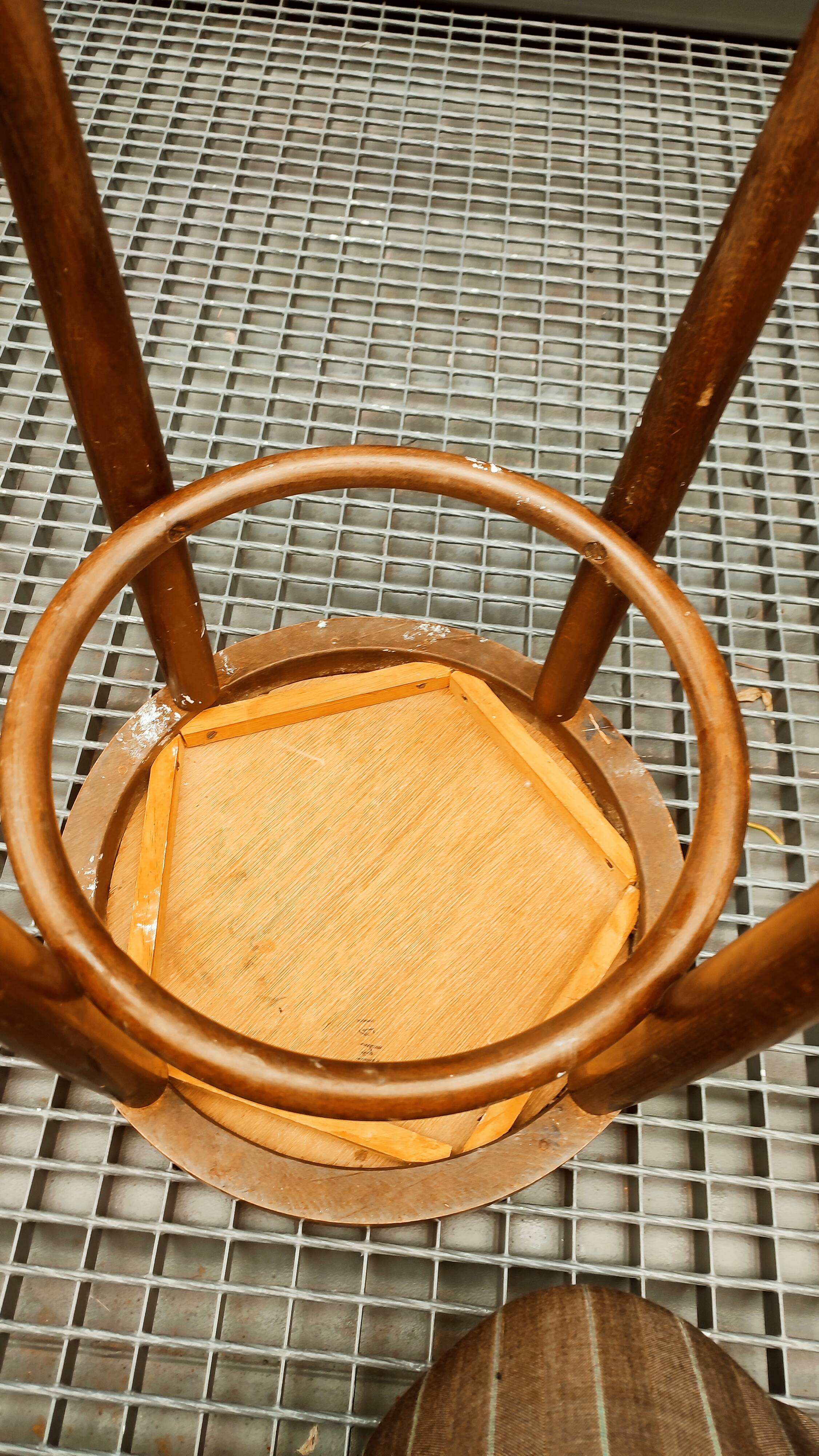 Wooden cane stool