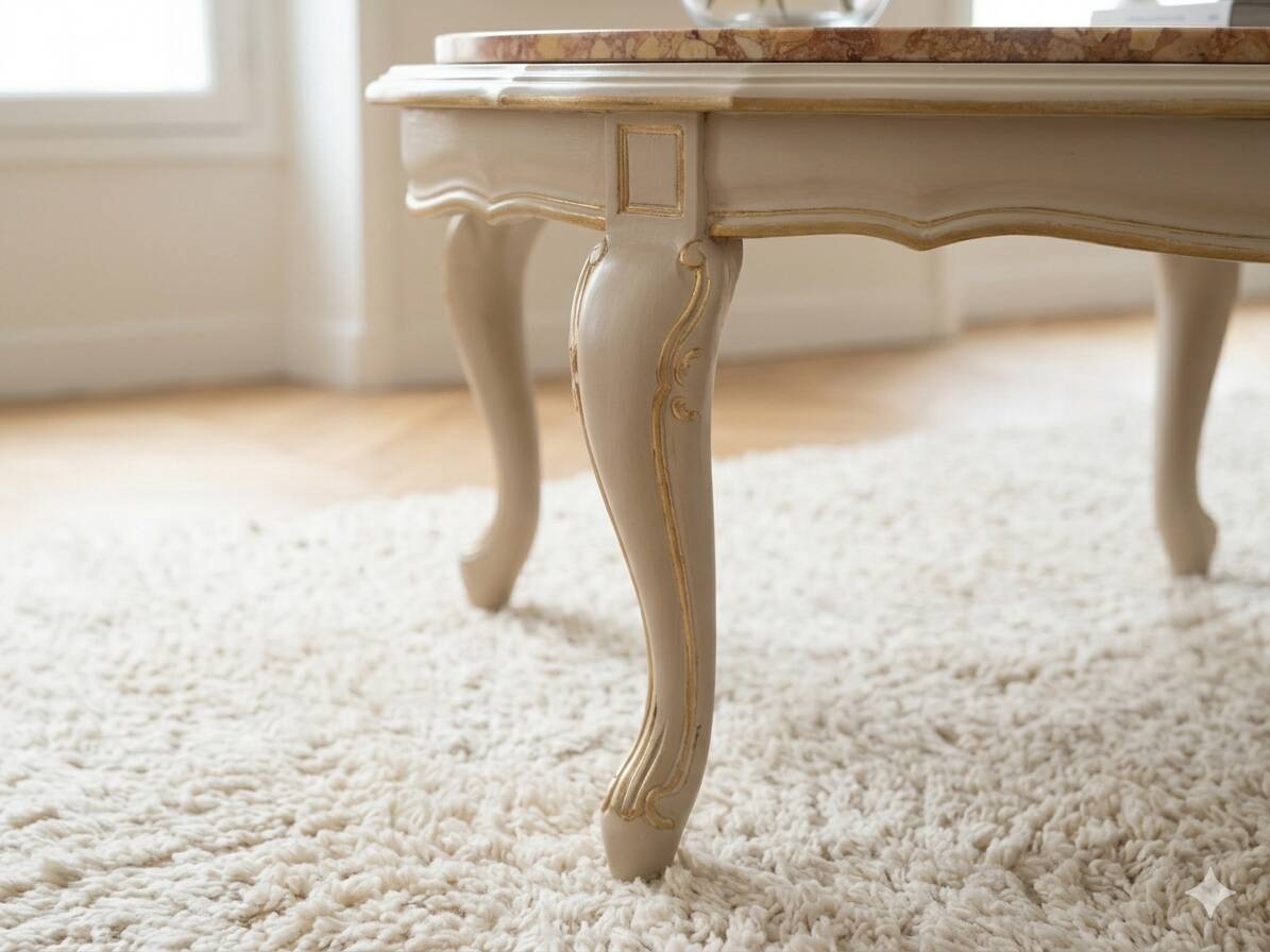 Louis XV coffee table in ochre marble