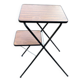 Vintage folding projector table steel and wood 1970