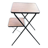 Vintage folding projector table steel and wood 1970