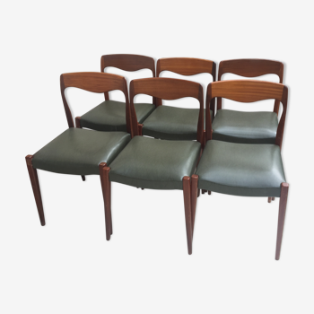 Suite of six Scandinavian chairs