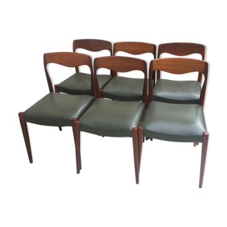Suite of six Scandinavian chairs