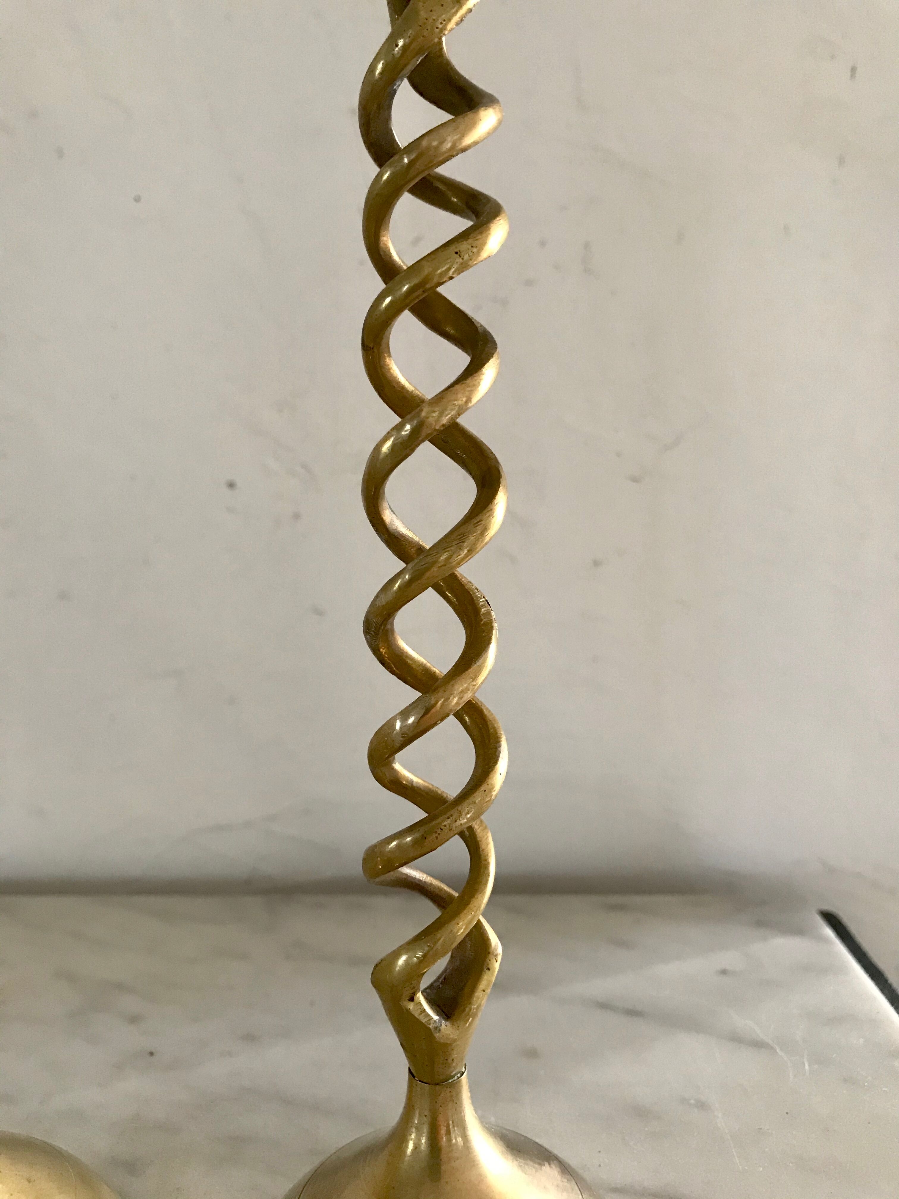 Pair of brass candlesticks