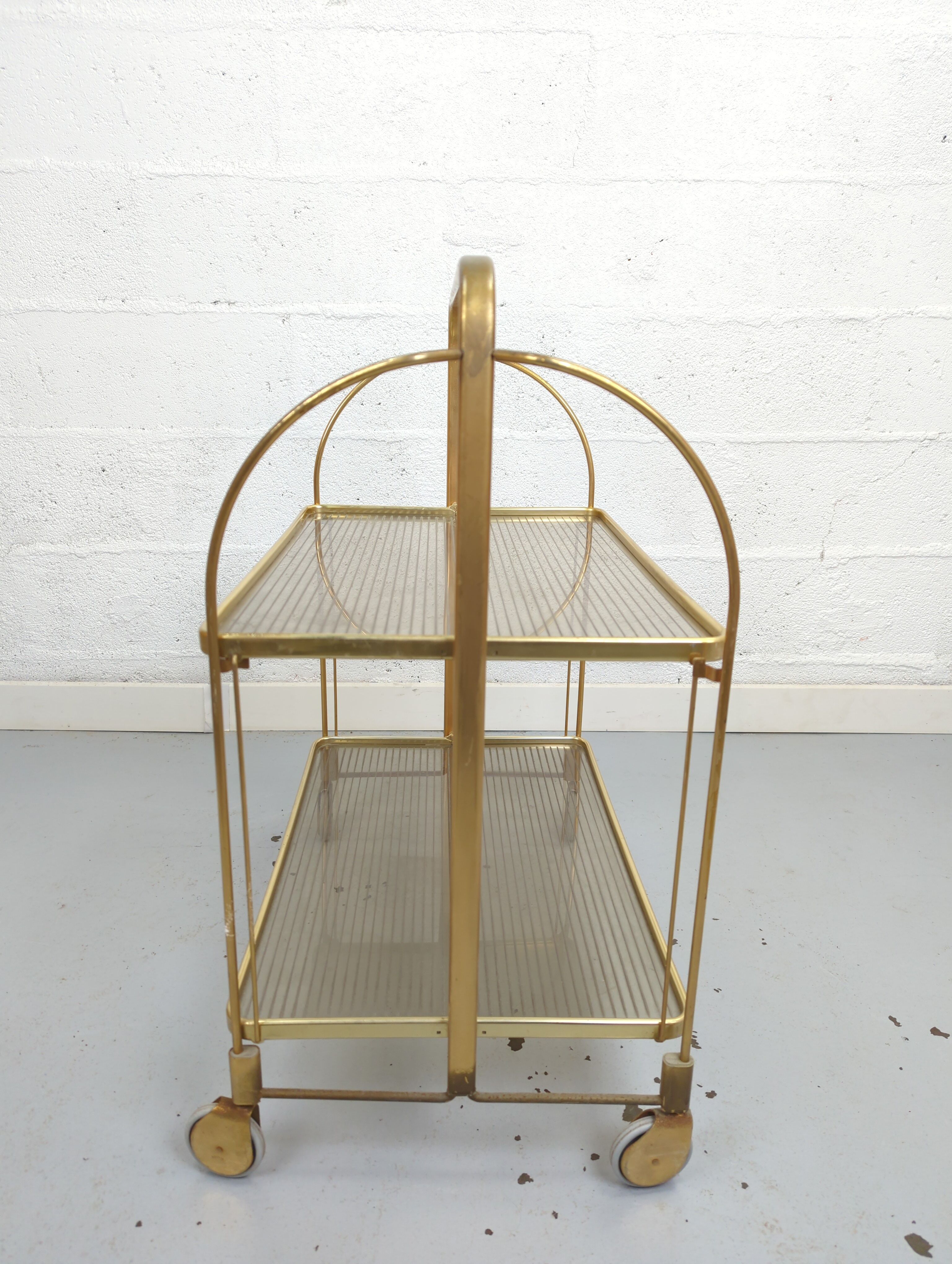 Vintage golden and plexi folding dessert circa 60s