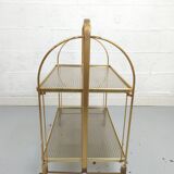 Desserte vintage doré et plexi pliante circa 1960