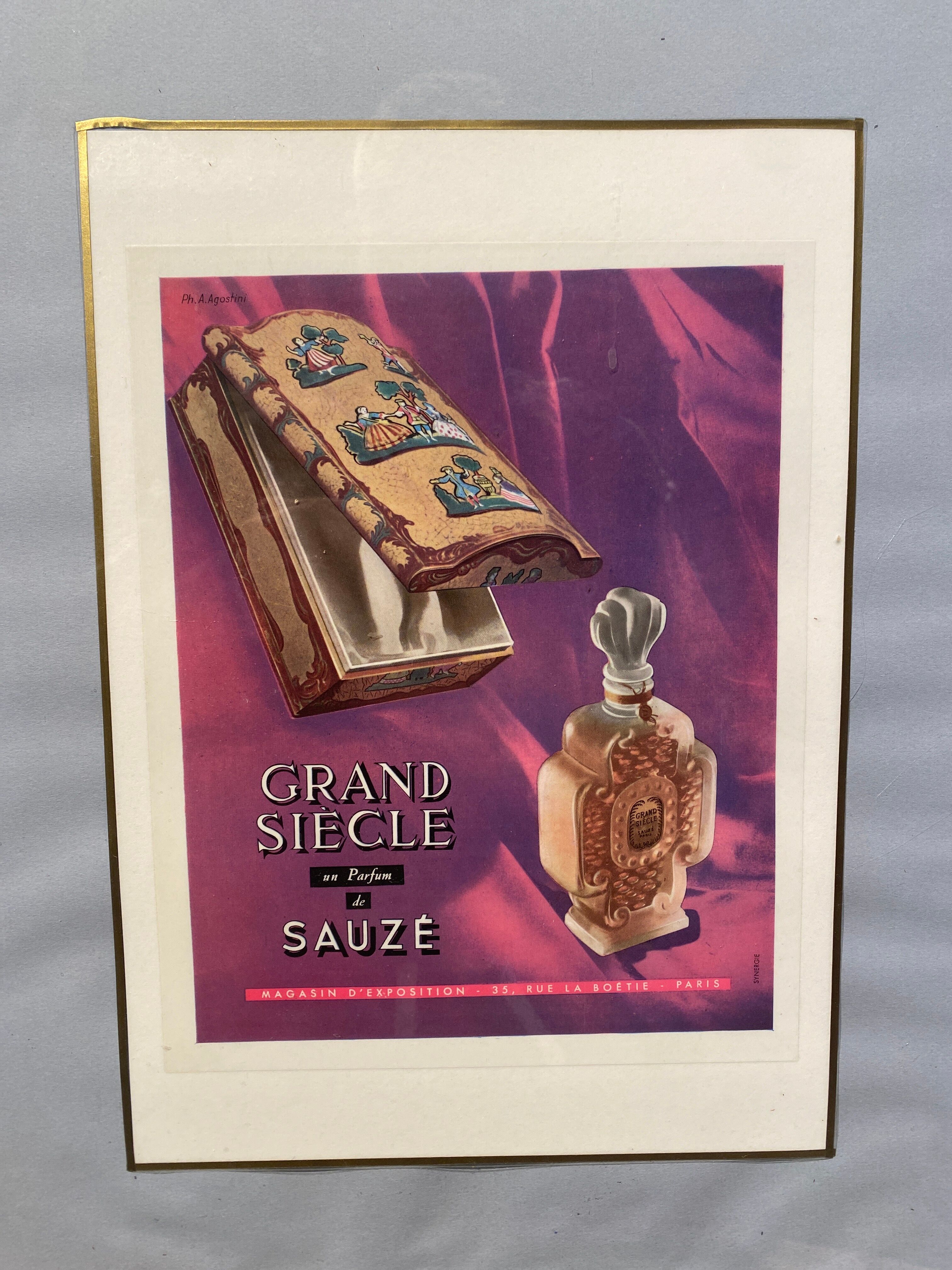 Framed edition for the perfume grand sciscle , sauze.