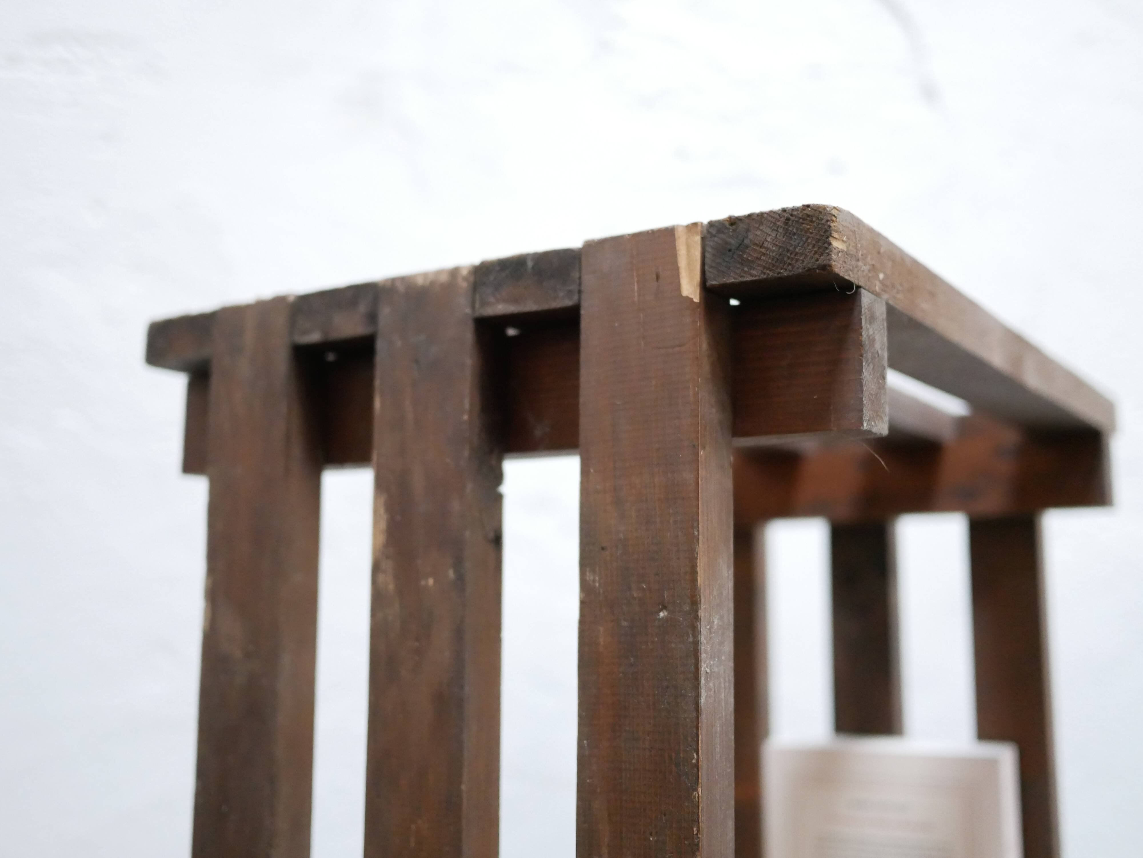 Vintage wooden column bookcase shelf