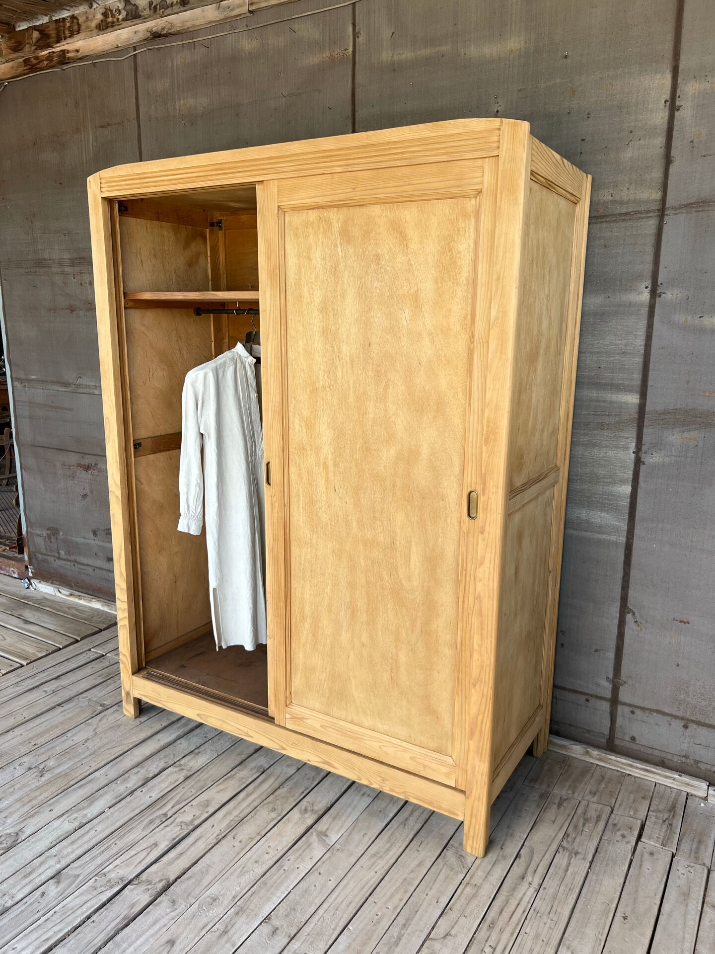 Raw wood wardrobe