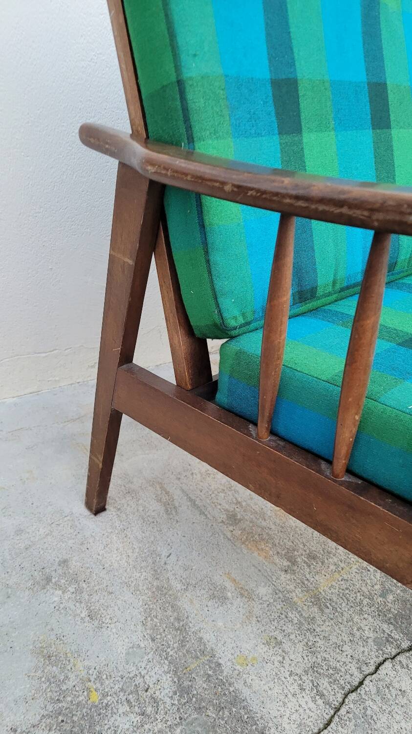 Vintage Scandinavian 2-seater sofa bench - 1950s