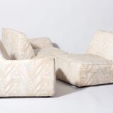 Vintage post-modern three-seater modular sofa