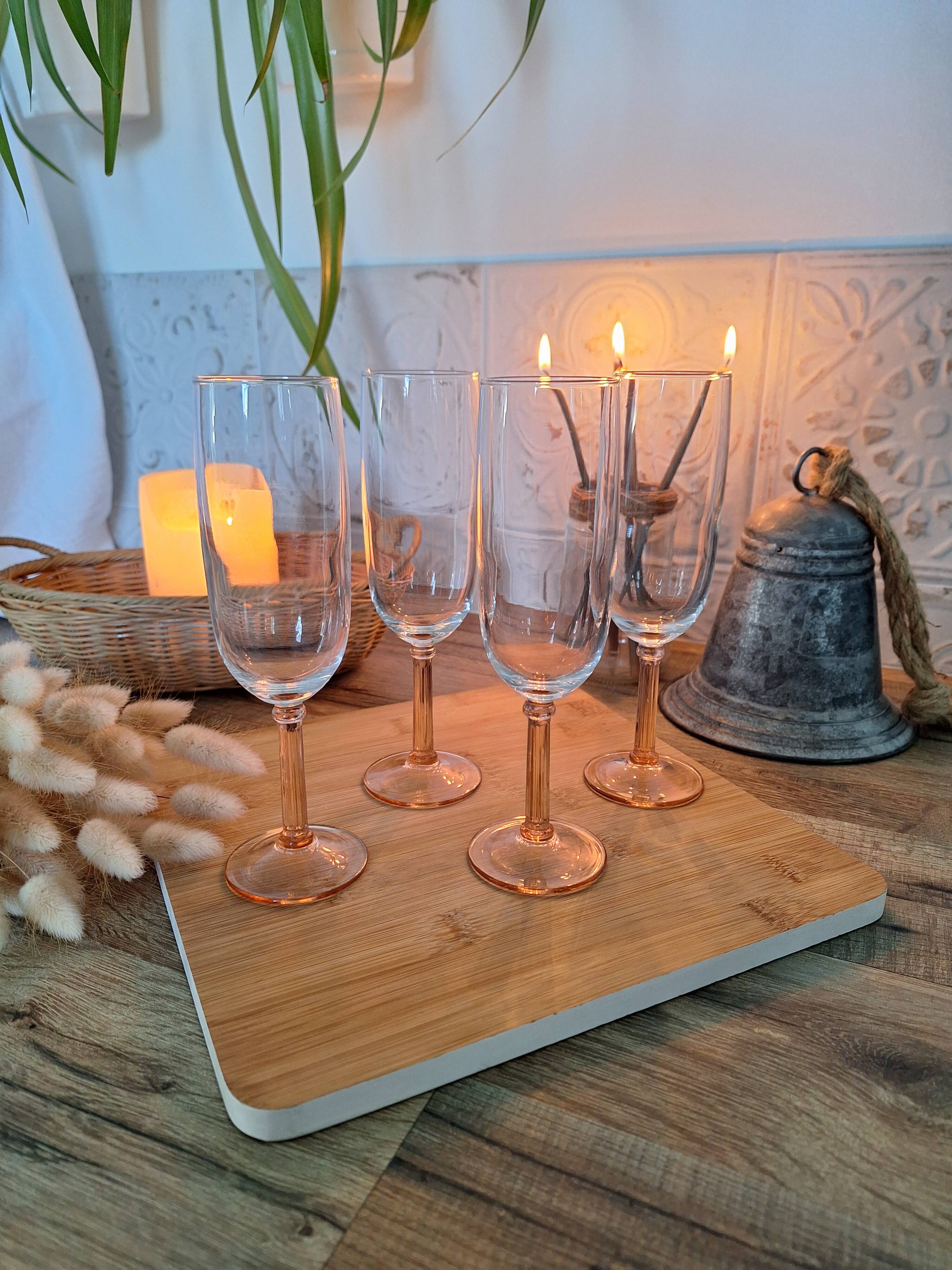 Vintage pink champagne flute Luminarc