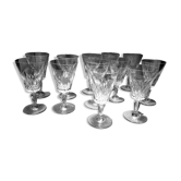 Set of 12 baccarat crystal water glasses carcassonne model