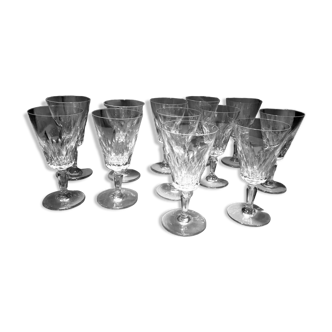 Set of 12 baccarat crystal water glasses carcassonne model