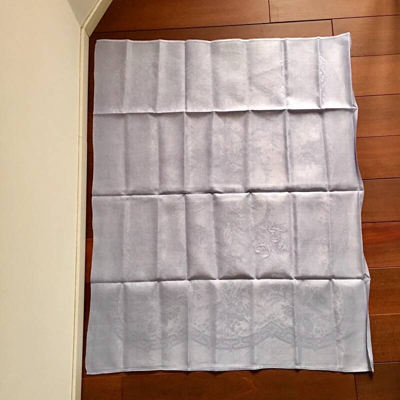 Old embroidered table napkin AC lilac