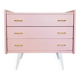 1950s pink and gold chest of drawers