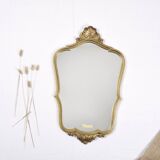 Authentic old resin mirror, gilded by hand