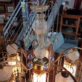 Vintage fountain chandelier glass and plexiglass