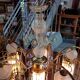 Vintage fountain chandelier glass and plexiglass