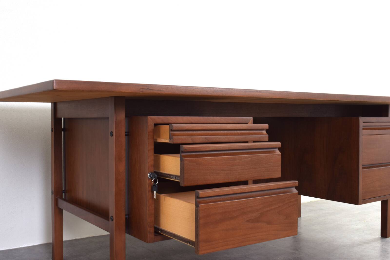 Mid-Century Large American Walnut Executive Desk