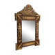 Mirror pediment nineteenth Neo classical decoration antique character brass on wood