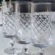 Lot 6 flûtes à champagne, cristal de Lorraine. Motifs losanges/croisillons. Haut 16 cm