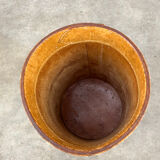 Danish leather wastepaper basket by Torben Orskov in Adnet style