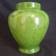 Biot vase in mouth-blown glass, with bubbles, grass green color