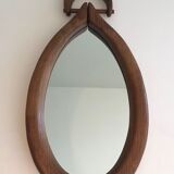 Brutalist mirror in oval shape 1950 - 30,5x59,5cm