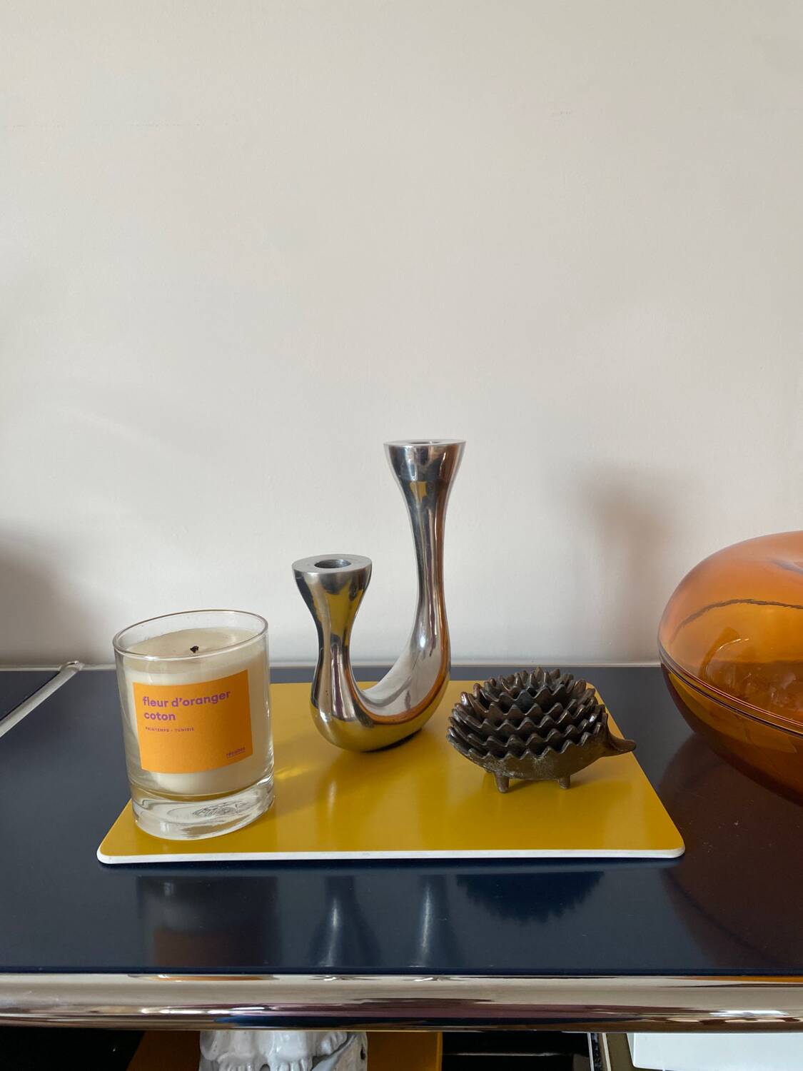 Designer cast iron candle holder