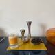 Designer cast iron candle holder