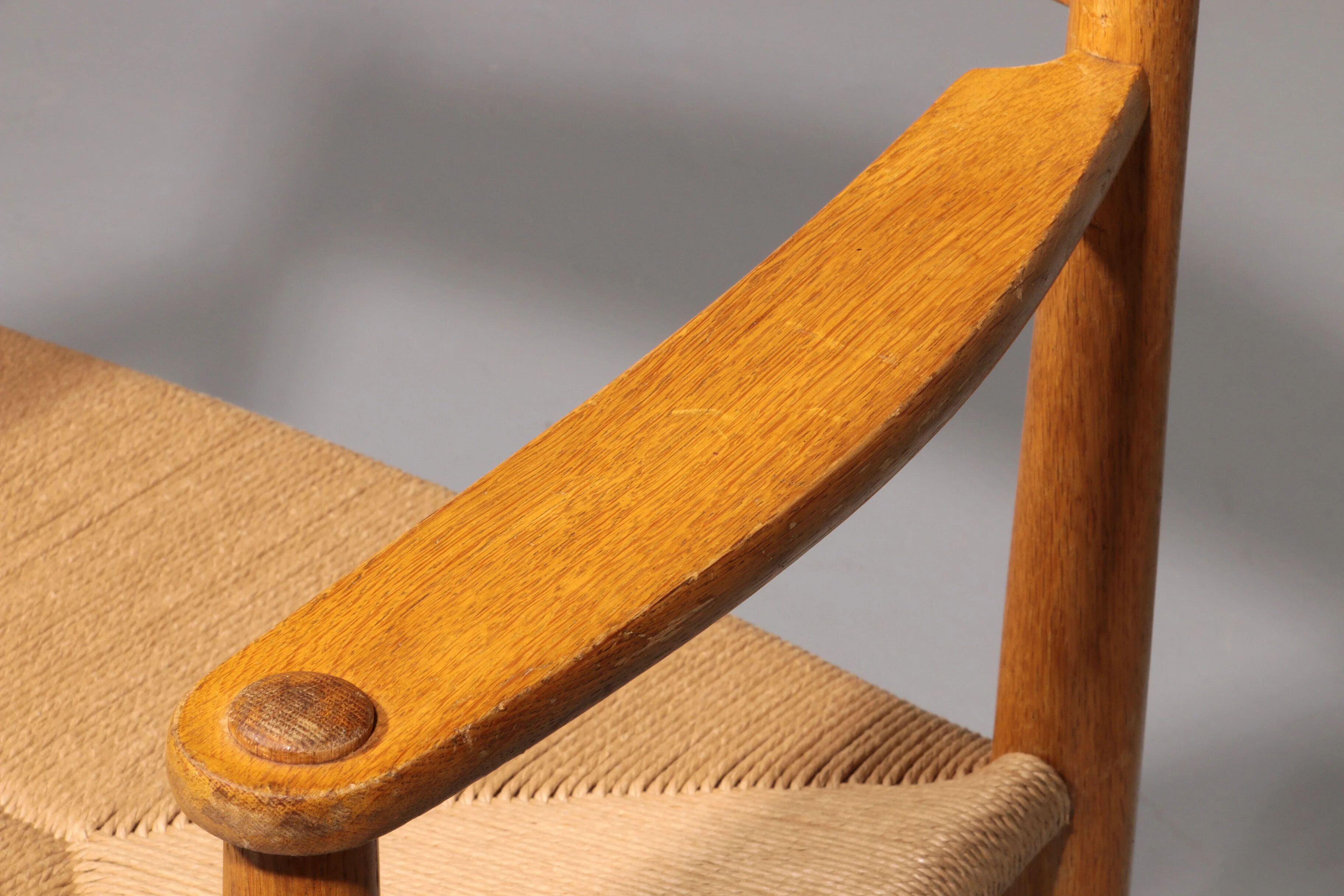 Dining chairs oak and new papercord by Hans J. Wegner for Carl Hansen CH37