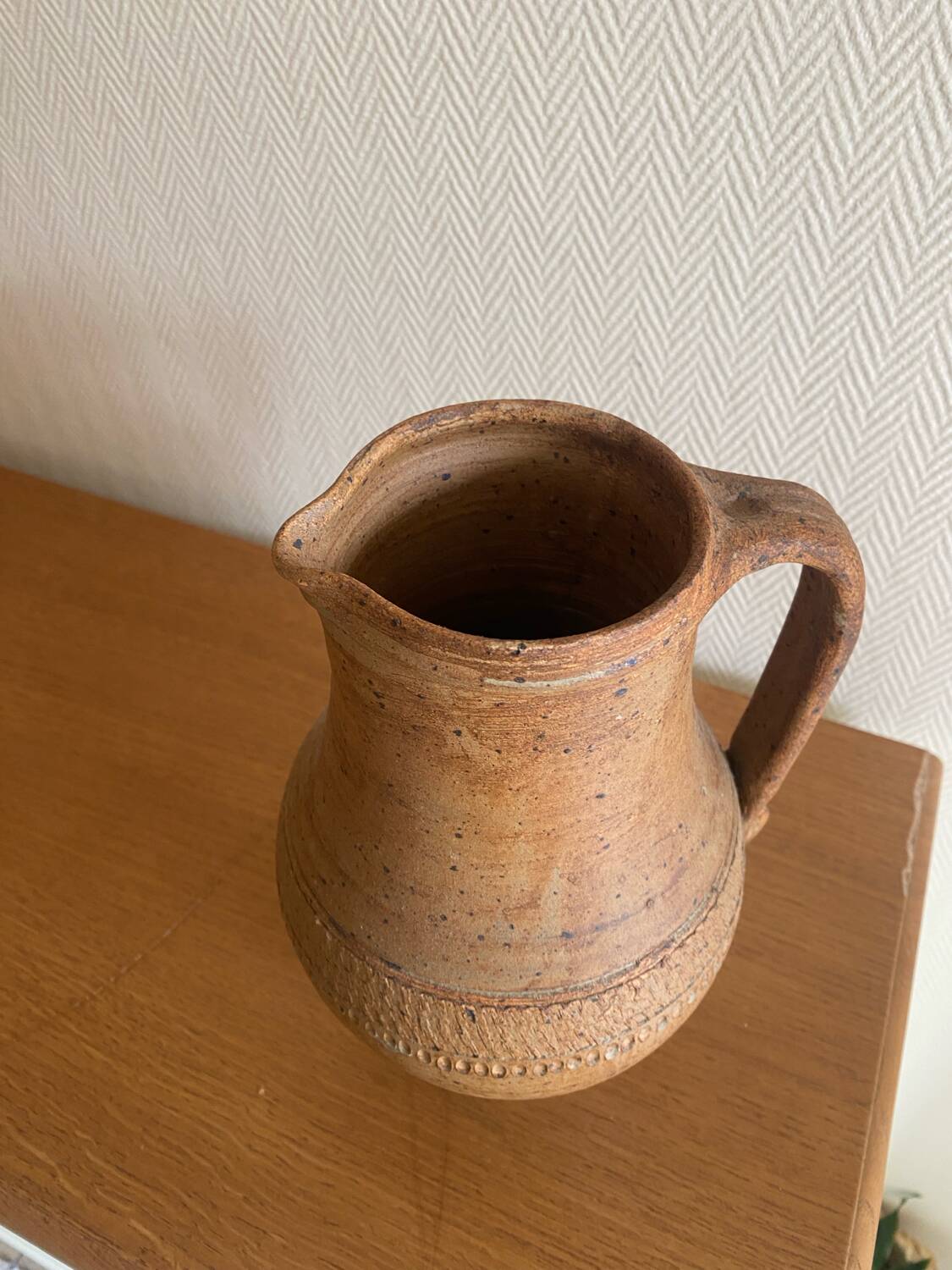 Stoneware carafe signed La Hulotte Caylus