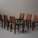 Set of 6 handcrafted oak chairs, France, circa 1970.