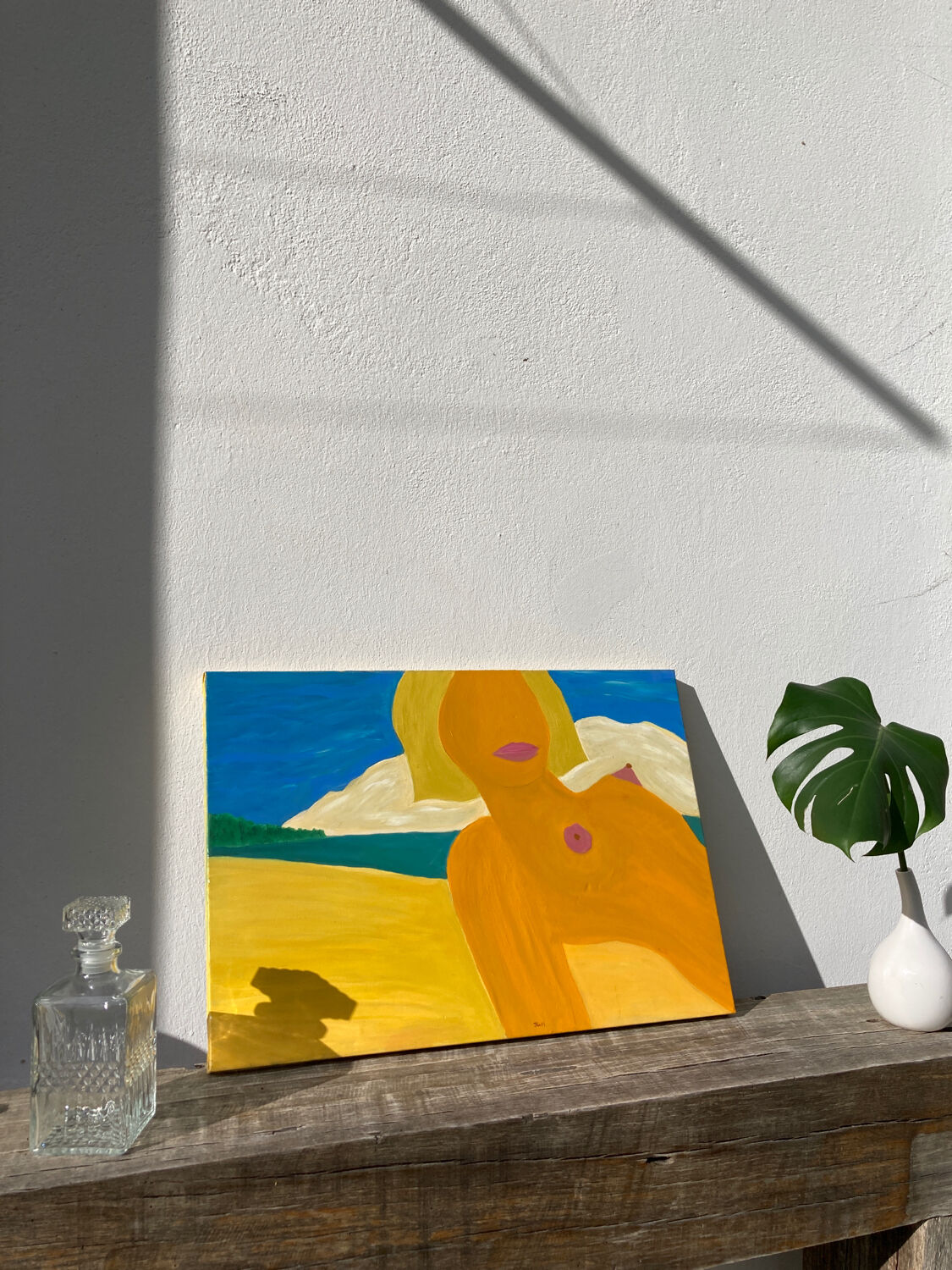 Abstract nude woman portrait