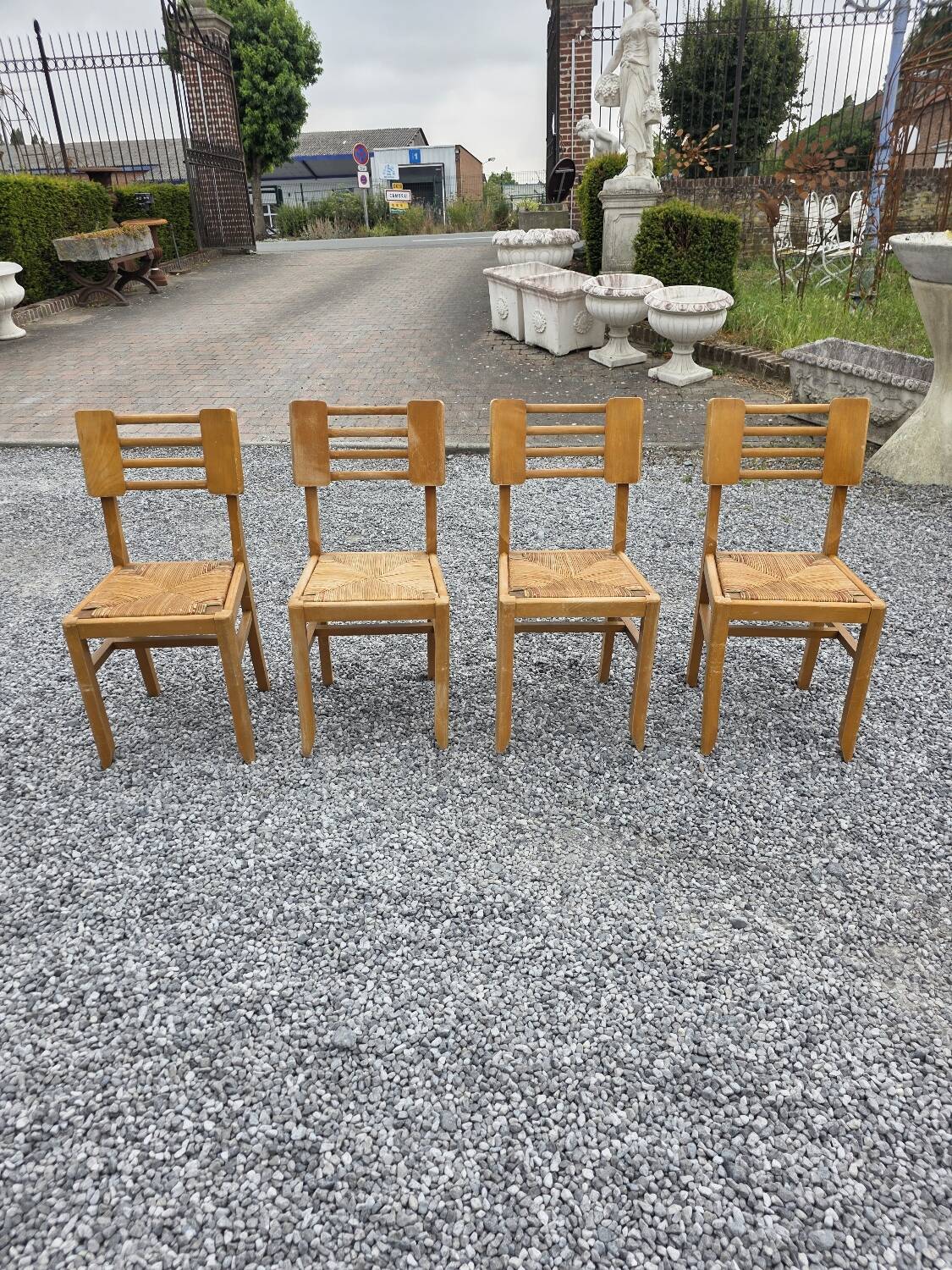 4 Vintage Chairs by Pierre Cruege, French design from the 60s