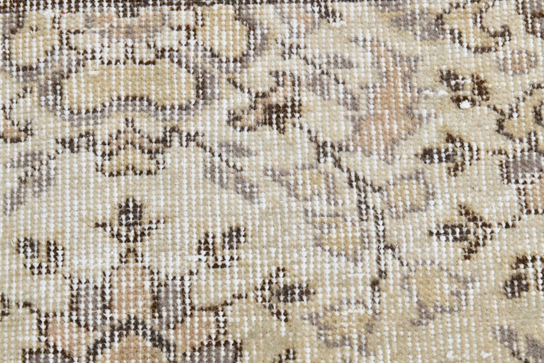 Vintage Brown & Beige Floral Bordered Rug, 184x268Cm