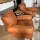Lot of 2 leather club armchairs