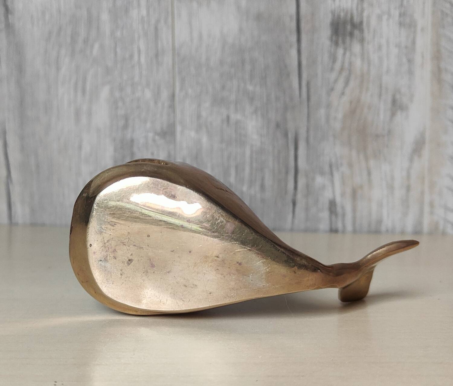 Brass whale ashtray
