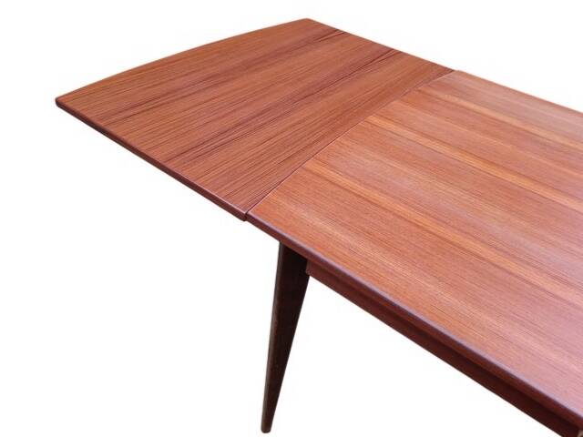 Table à manger scandinave extensible vintage 1960 rectangulaire teck