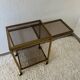Brass rolling trolley with smoked glass from the 70s