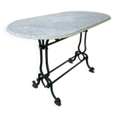 Bistro table in cast iron and marble from the art nouveau period.