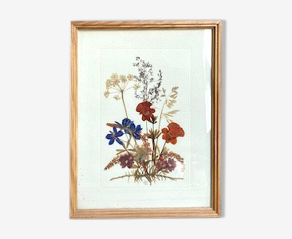Frame of dried flowers
