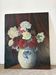 Bouquet of roses, burgundy background, oil on panel 1951