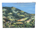 View of a mountain village, oil on canvas
