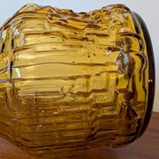 Italian pitcher textured amber glass 70's
